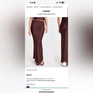 Lioness Satin Maxi Skirt - Deep Brown